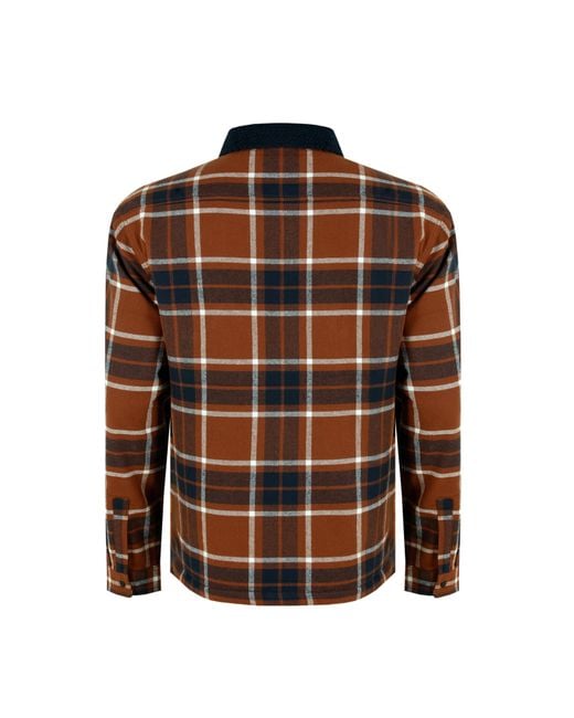 Firetrap Brown Borg Check Overshirt for men