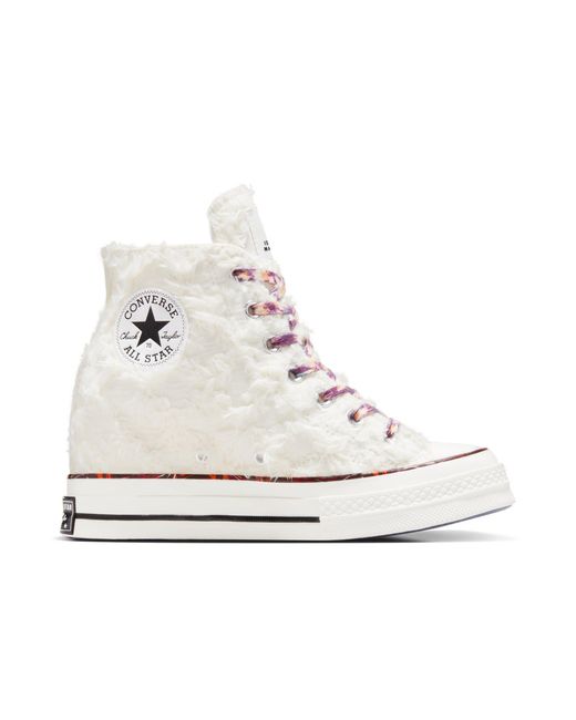 Converse White Chuck 70 Wedge Hi Vanilla Trainers