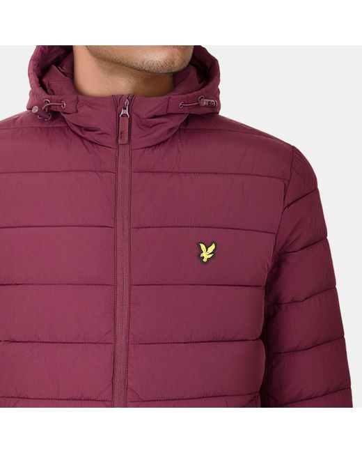 Lyle & Scott Red Lightweight Quilted Puffer Jacket for men