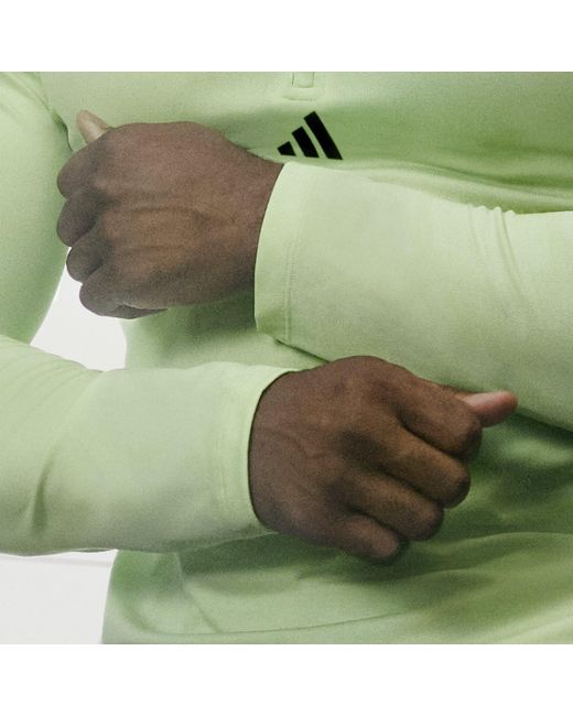 Adidas Green Quarter-Zip Track Top for men
