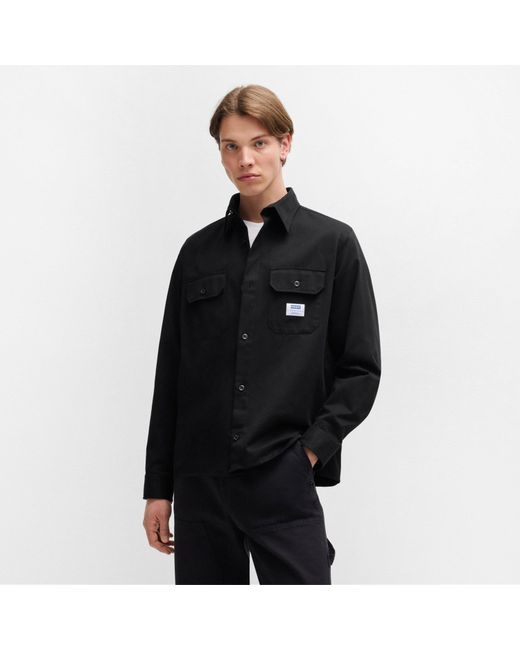 HUGO Black Mid-Weight Overshirt for men