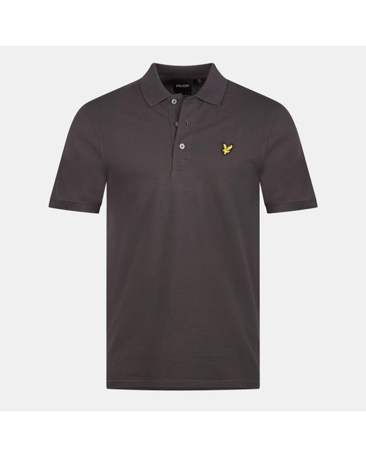 Lyle & Scott Gray Basic Short Sleeve Polo Shirt for men