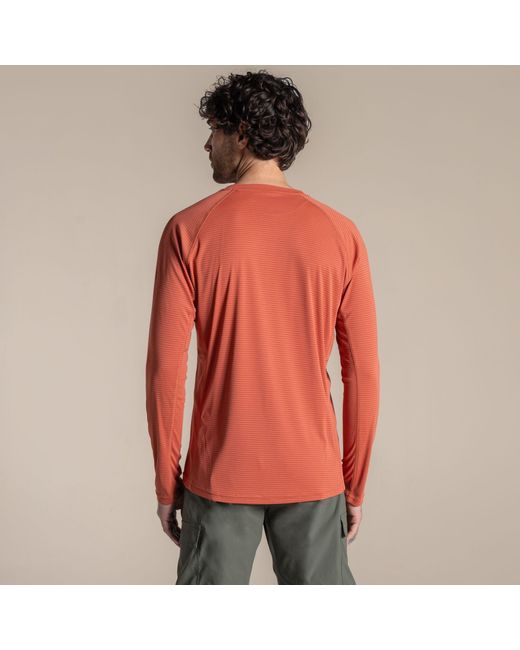 Craghoppers Orange Nosilife Solar Shield+ Long-Sleeved T-Shirt for men