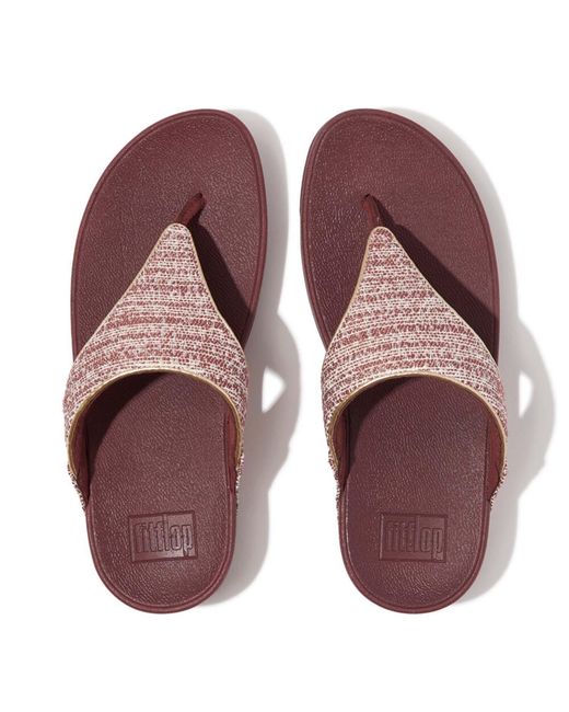 Fitflop Brown Lulu Shimmerweave Toe-Post Sandals