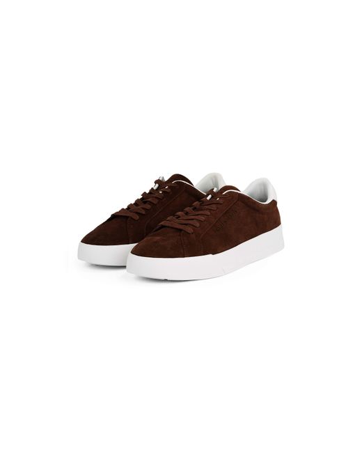 Tommy Hilfiger Brown Court Leather Low Top Trainers for men