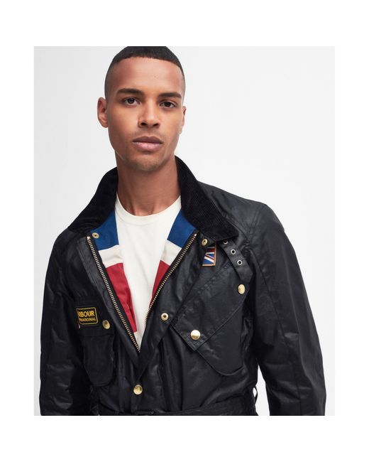 Barbour Blue Union Jack Waxed Jacket for men