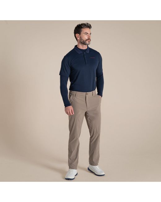 Craghoppers Blue Nosilife Mock Neck Long-Sleeved Jersey Top for men
