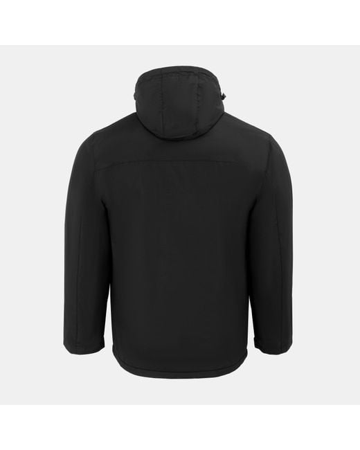 Gelert Black Fleece Lined Windproof Detachable Hood Parka for men