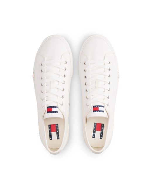 Tommy Hilfiger White Canvas Trainers for men