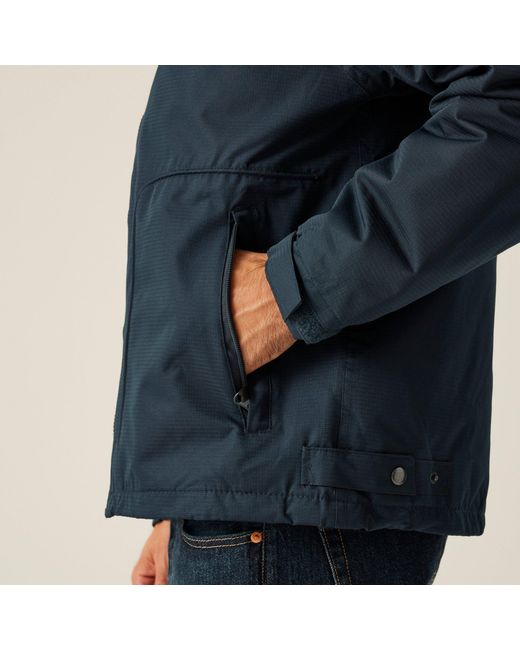 Regatta Blue Hudson Fleece Lined Waterproof Insulated Jac for men