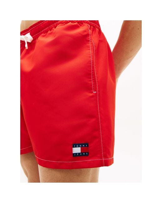 Tommy Hilfiger Red Tj Medium Drawstring Swim Shorts for men