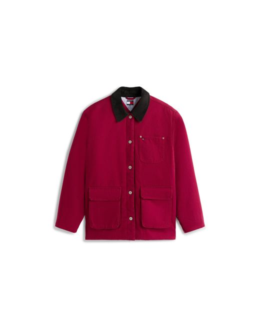 Tommy Hilfiger Red Twill Cord Barn Jacket