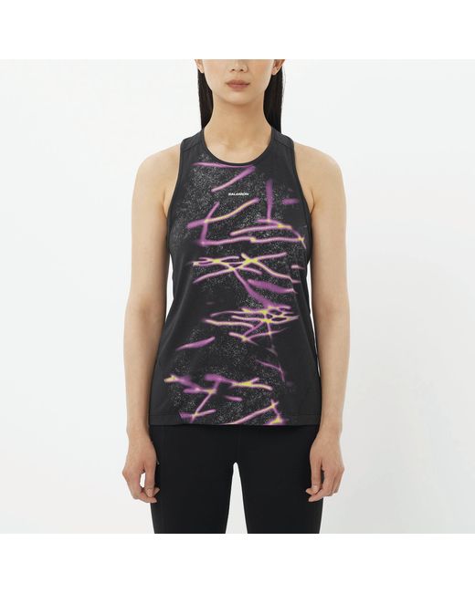 Salomon Gray Shakeout Core Graphic Tank