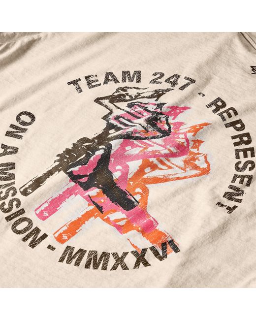 REPRESENT 247 Natural Short Sleeve Performance Gym Top for men