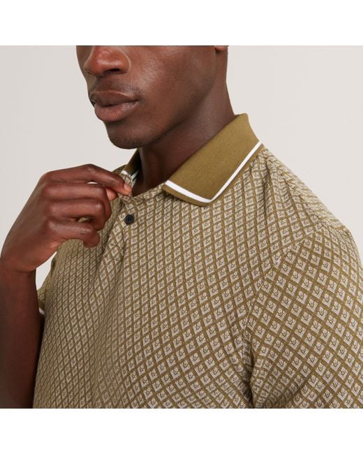 Ted Baker Green Ss Geo Polo for men