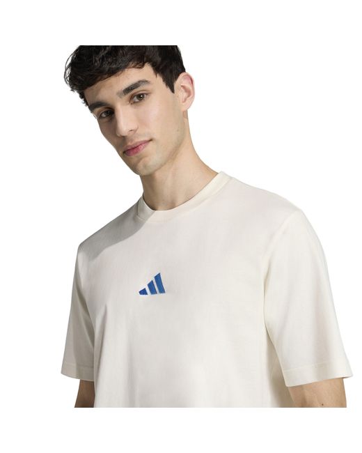 Adidas White Essentials Single Jersey Logo T-Shirt for men