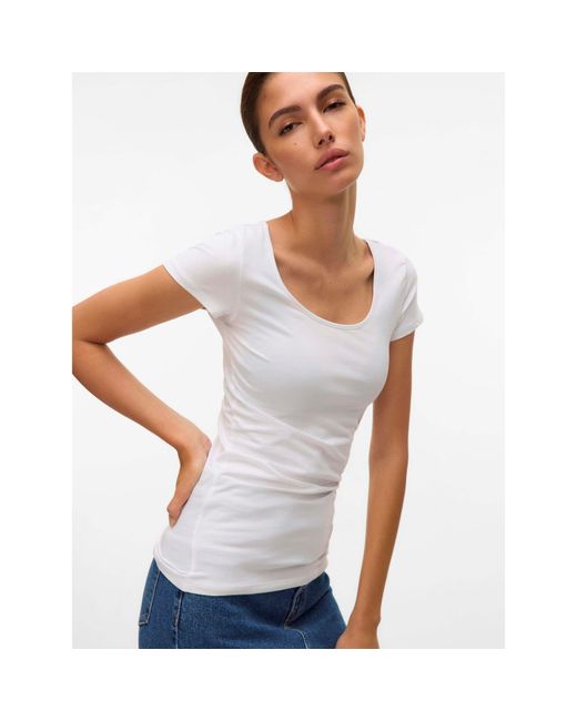 Vero Moda White Soft U-Neck T-Shirt