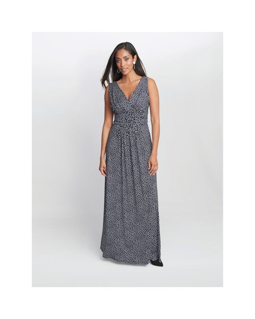 Gina Bacconi Blue Omie Jersey Maxi Dress