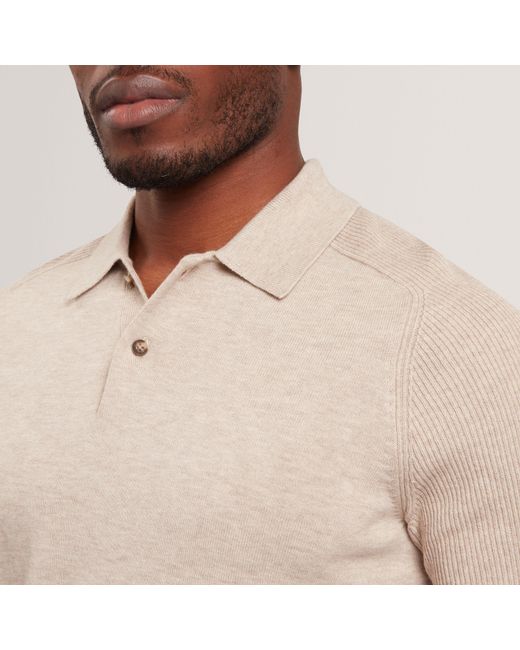 Ted Baker Natural Short Sleeve Polo Shirt for men