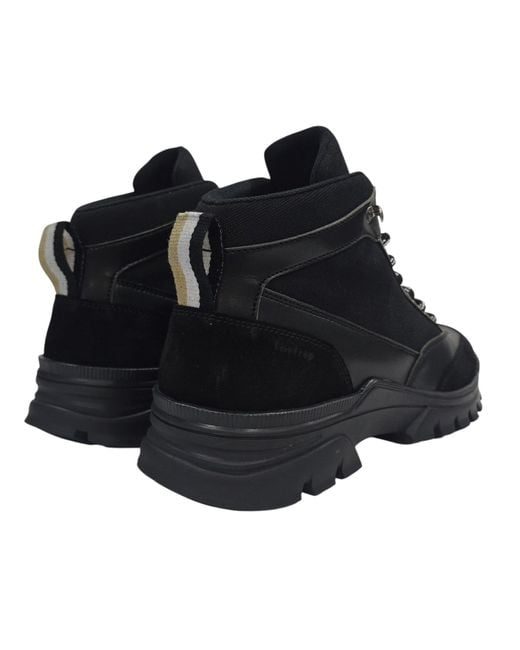 Firetrap Black Jason Leather Lace Up Hiker Rugged Boots for men