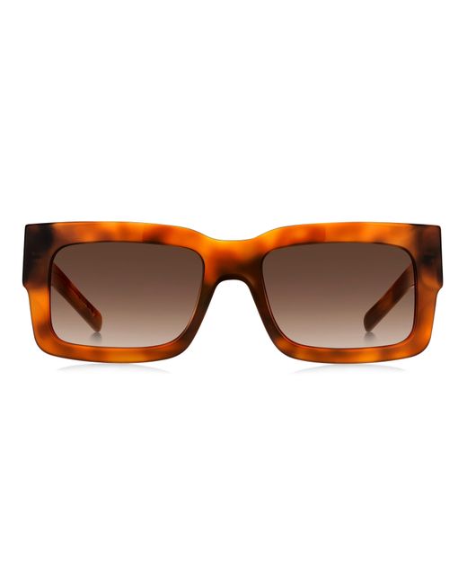 Boss Brown Rectangular Round Sunglasses