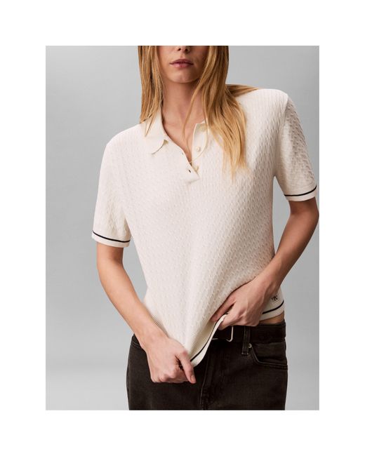 Calvin Klein White Short Sleeve Polo Shirt