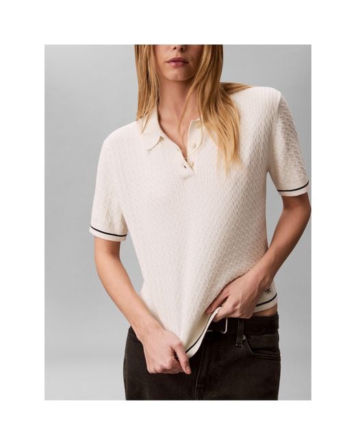 Calvin Klein White Short Sleeve Polo Shirt