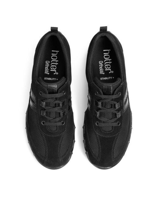 Hotter Black Leanne Ii Extra Wide Trainers