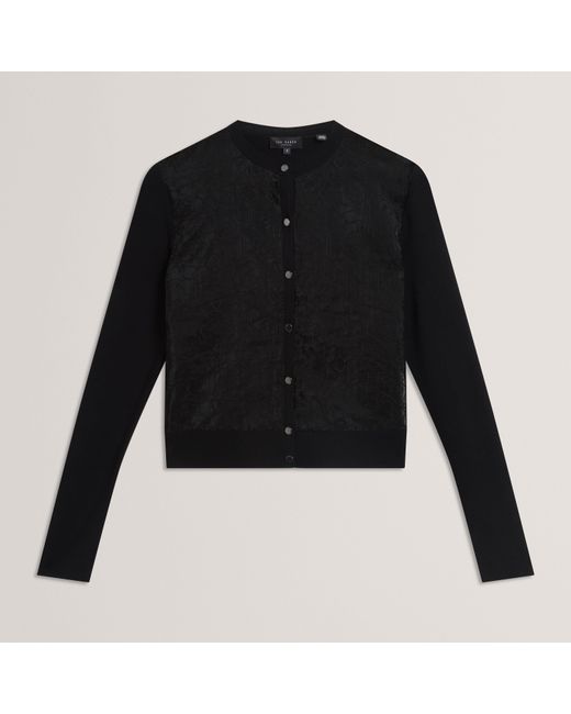 Ted Baker Black Lace Front Cardigan
