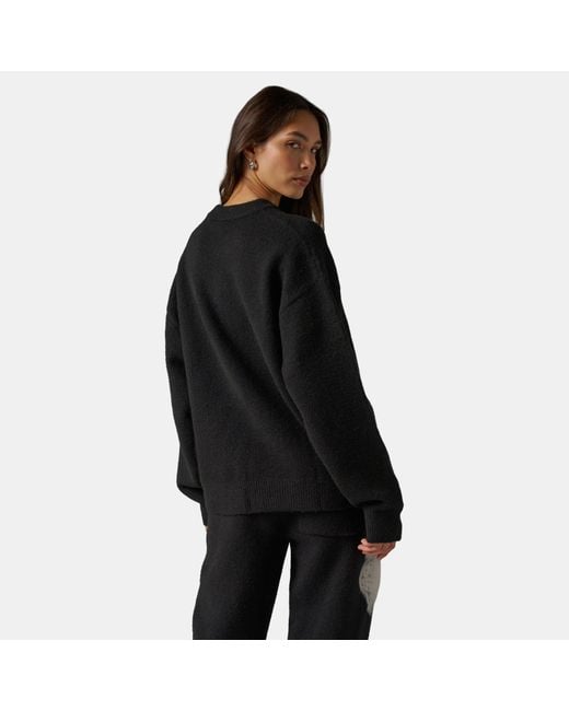 The Couture Club Black Fluffy Knit Crew Sweater