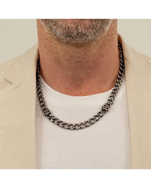 Boss Metallic Double B Absolute 10Mm Antique Finish Magnetic Chain Bracelet for men