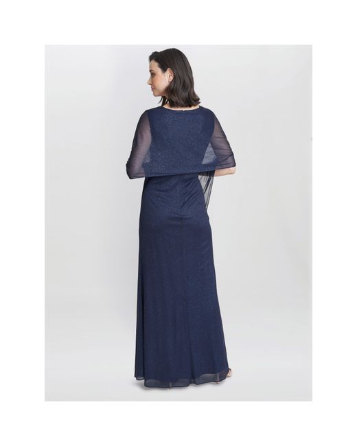 Gina Bacconi Blue Alicia Maxi Dress With Matching Shawl