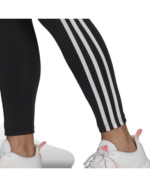 Adidas Black Designed To Move High-Rise 3-Stripes 7/8 Sport Tig