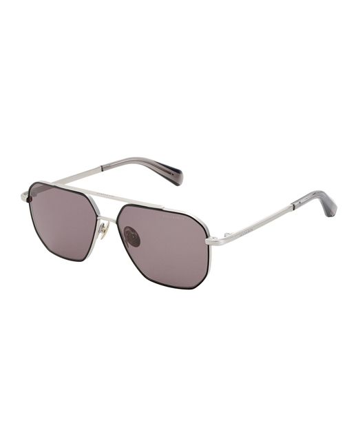 AllSaints Brown Hexagon Sunglasses for men