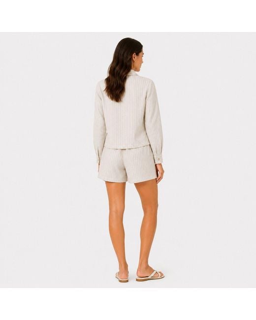 I Saw It First White Stripe Long Sleeve Shirt