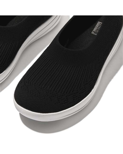 Fitflop Black Fit Flop Uberknit Slip On Ballet Pumps