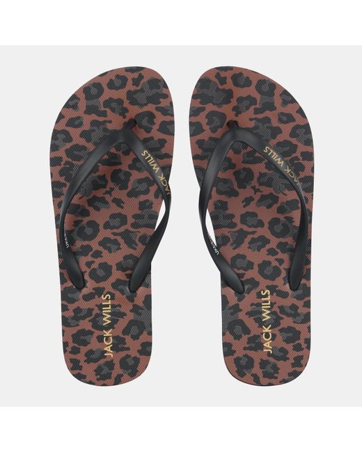Jack Wills Black Jw Flop Flip Flops