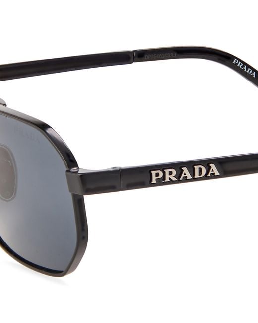 Prada Blue 0Pr D53S Round Sunglasses for men