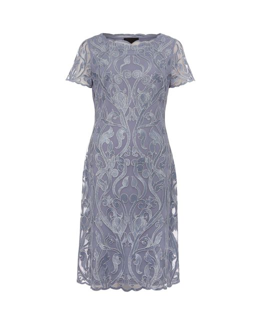Phase Eight Blue Bea Embroidered Dress