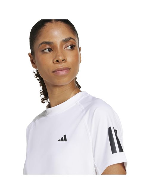 Adidas White Club 3-Stripes Tennis Climacool T-Shirt
