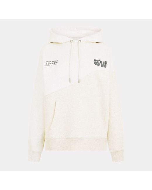 Jack Wills White Jw Splice Hoodie