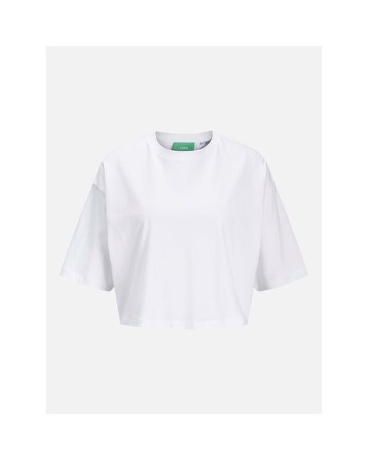 JJXX White Andrea Loose Cropped T-Shirt Ladies
