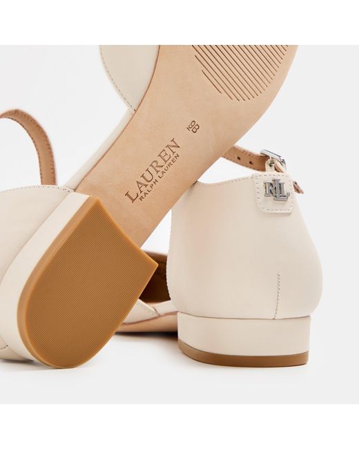 Ralph Lauren Natural Emellie Leather Ballet Pumps