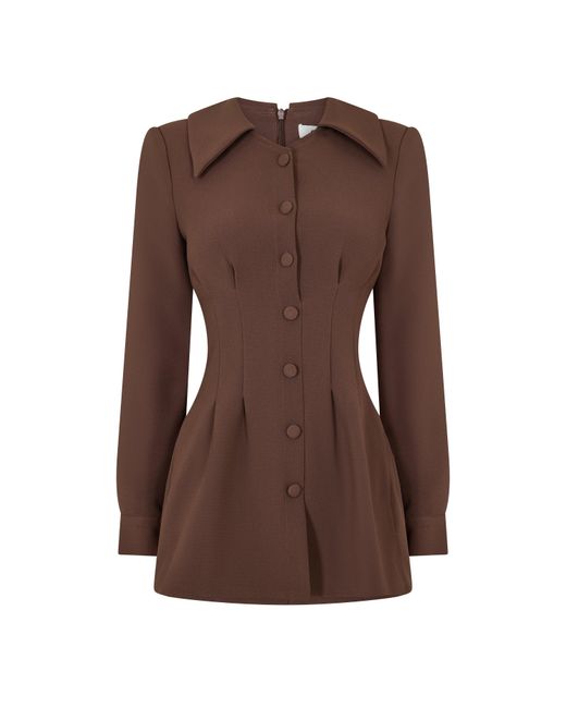Odd Muse Brown Satin Shift Mini Dress