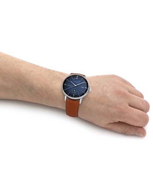 IRON ANNIE Blue Bauhaus Stainless Steel Classic Analogue Automatic Watch for men