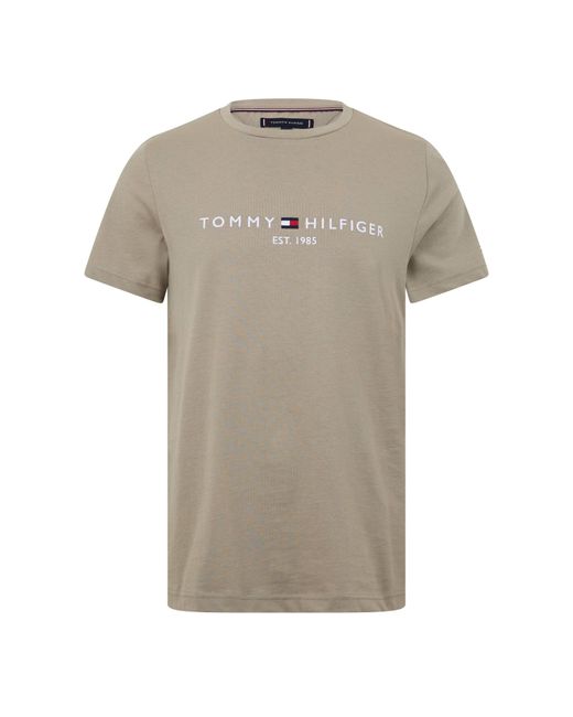 Tommy Hilfiger Gray Logo Crew Neck T Shirt for men