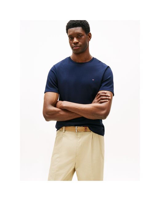 Tommy Hilfiger Blue Interlock Cotton T-Shirt for men