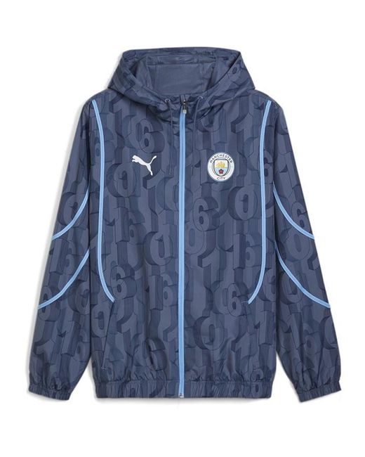 PUMA Blue Manchester City Pre Match Jacket 2024 2025 Adults for men