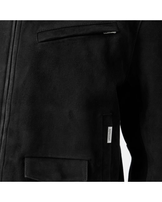 Represent Black Structured Fit Bomber Jacket for men