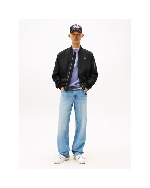 Tommy Hilfiger Black Tj Ribbed Zip-Through Bomber Jacket for men